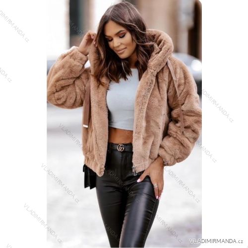 Bunda kožúšok na zips dlhý rukáv dámska (SL) TALIANSKA MÓDA IMWBL23022