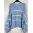 Sveter dlhý rukáv dámsky prúžok (S/M ONE SIZE) TALIANSKA MÓDA IMPBB23J23139