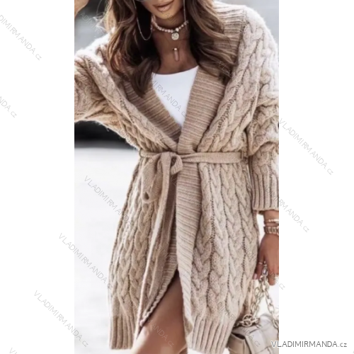 Cardigan teplý pletený dlhý rukáv dámsky (S/M ONE SIZE) TALIANSKA MÓDA IMPBB23J1396