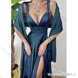 Šaty dlhé elegantné na ramienka dámske (S/M ONE SIZE) TALIANSKA MÓDA IMPBB23B24077