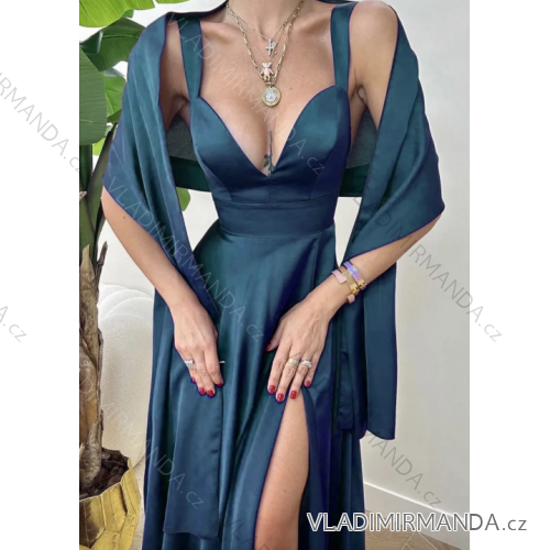 Šaty dlhé elegantné na ramienka dámske (S/M ONE SIZE) TALIANSKA MÓDA IMPBB23B24077