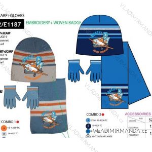 Set čiapka rukavice a šál detské Chlapčenské lietadla (52-54) SUN CITY NH4232/D/18
