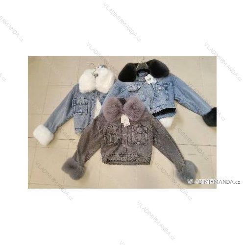 Bunda zimná riflová s kožúškom dámska (S-XL) TALIANSKA MÓDA IMWWM23121