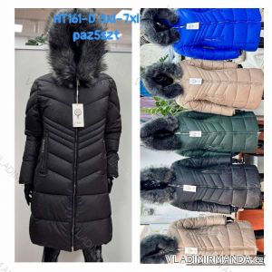 Kabát zimný s kapucňou dámsky nadrozmer (3XL-7XL) POLSKÁ MÓDA PMWBG23HT161-D