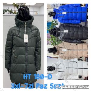 Kabát zimný s kapucňou dámsky nadrozmer (3XL-7XL) POLSKÁ MÓDA PMWBG23HT180-D