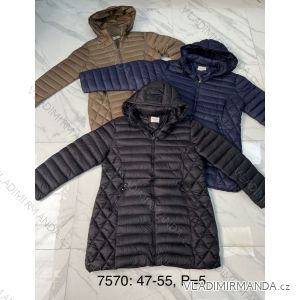 Kabát prešívaný s kapucňou dámsky nadrozmer (47-55) POLSKÁ MÓDA PMWD237570