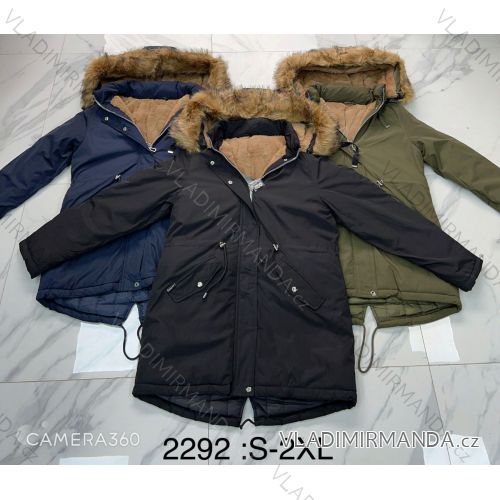 Kabát parka zimný s kapucňou dámsky (S-2XL) POLSKÁ MÓDA PMWD232292