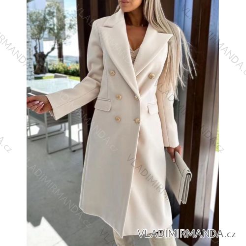 Kabát flaušový dlhý rukáv dámsky (S/M ONE SIZE) TALIANSKA MÓDA IMWCJ23009