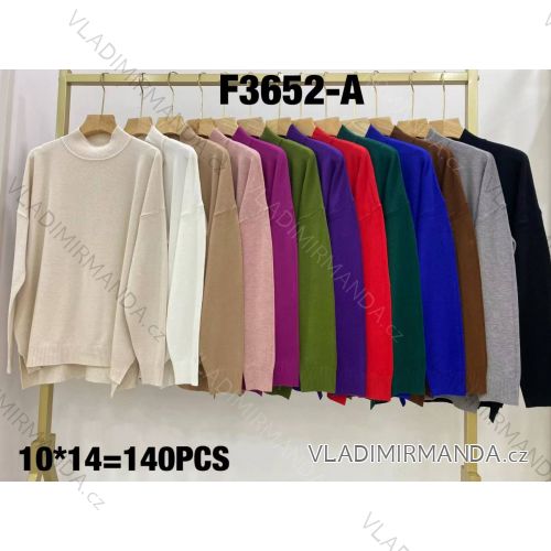 Sveter úpletový dlhý rukáv dámsky (S/M ONE SIZE) TALIANSKA MÓDA IMWKK23F3652-A