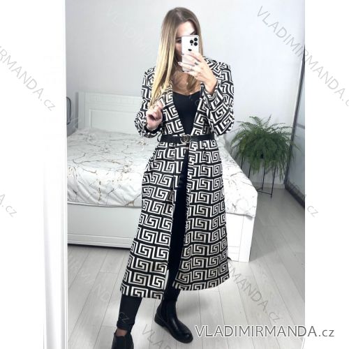 Kabát jesenný s podšívkou  dlhý rukáv dámsky (S/M ONE SIZE) TALIANSKA MÓDA IMWHA23001
