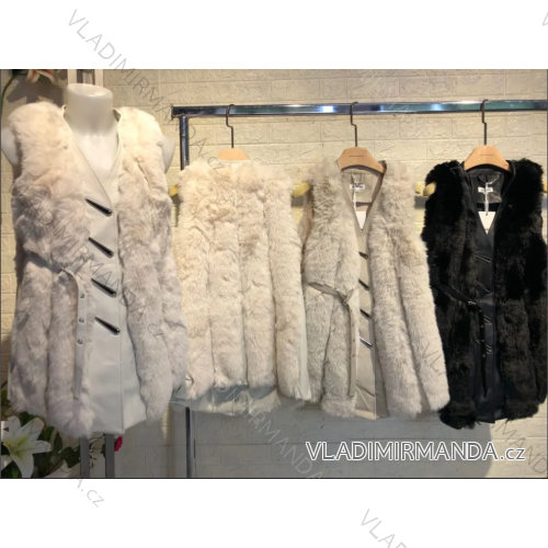 Vesta koženková s kožúškom dámska (S/M ONE SIZE) TALIANSKA MÓDA IMPGM235116