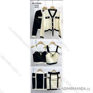 Súprava úpletová elegantný top, sveter a sukňa dámska (S/M ONE SIZE) TALIANSKA MÓDA IMPTI23NG2357