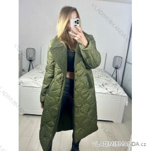 Kabát zimný s baránkom dlhý rukáv dámsky (S/M/L ONE SIZE) TALIANSKA MÓDA IMD23010/DU