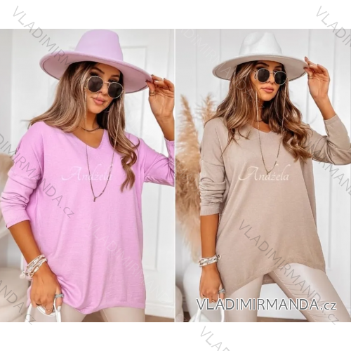 Sveter úpletový oversize dlhý rukáv dámsky (S/M ONE SIZE) TALIANSKA MÓDA IMPTI23NG77001