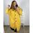 Kabát s kapucí teplý dámsky nadrozměr (4XL/5XL ONE SIZE) Talianska móda IM823BELLA/DU 4XL / 5XL žltá