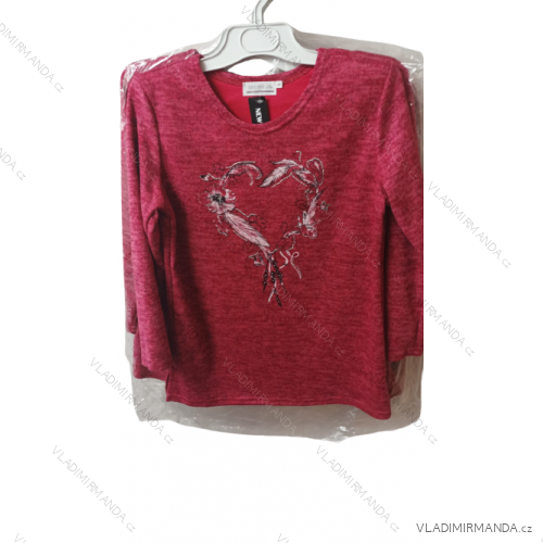 Blúzka teplá dlhý rukáv dámska nadrozmerná s vypchávkami (l-4xl) LGM POĽSKÁ MODA LGM230610