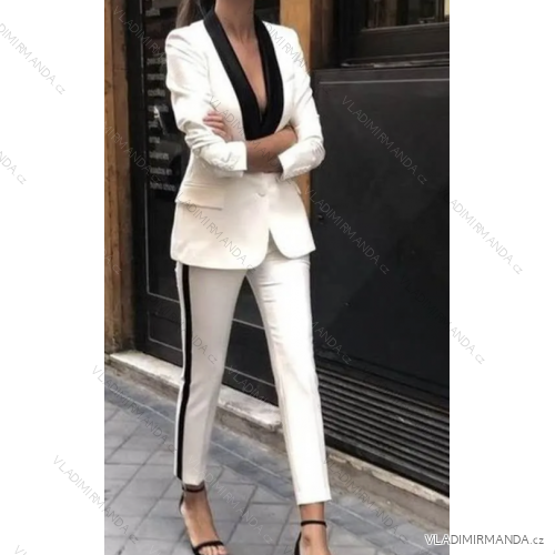 Súprava elegantné nohavice dlhé a sako dámska (S/M ONE SIZE) TALIANSKA MÓDA IMPGM239107./7107