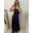 Šaty dlhé elegantné na ramienka dámske (S/M ONE SIZE) TALIANSKA MODA IM323013/DU   béžová   S/M