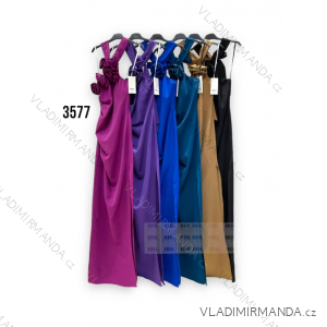 Šaty dlhé spoločenské na ramienka dámske (S/M ONE SIZE) TALIANSKA MÓDA IMPHD233577