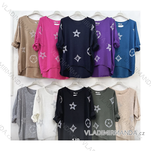 Tunika oversize 3/4 dlhý rukáv dámska (S/M ONE SIZE) TALIANSKA MÓDA IMPLI2321503A