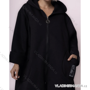 Mikina oversize na zips s kapucňou dlhý rukáv dámsky (S/M ONE SIZE) TALIANSKA MÓDA IMPLI2337390