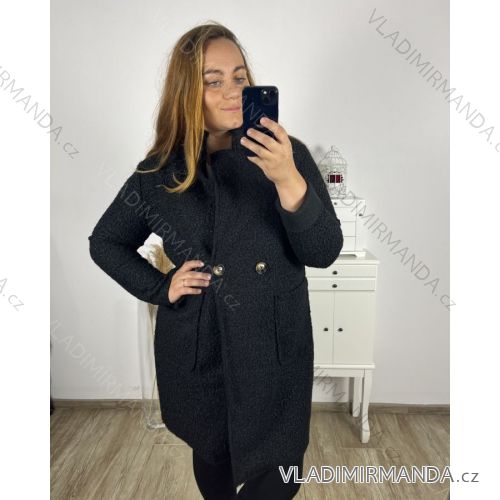 Kabát baránok na knoflíky dámska nadrozmer (XL/2XL ONE SIZE) TALIANSKA MÓDA IM423BENAA