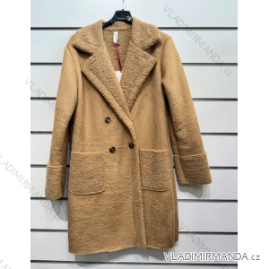 Kabát zimný baránok dlhý rukáv dámsky (S/M ONE SIZE) TALIANSKA MÓDA IMPSH23556A