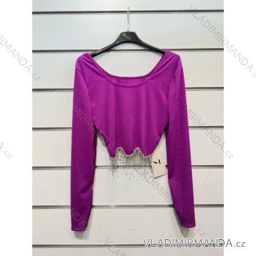 Croptop dlhý rukáv dámsky (S/M ONE SIZE) TALIANSKA MÓDA IMPSH235434