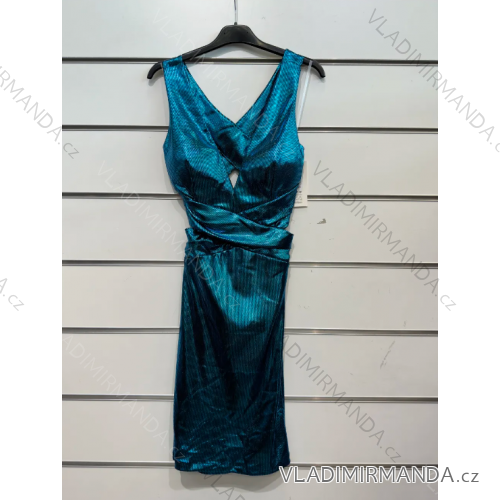 Šaty krátke spoločenské na ramienka dámske (S/M ONE SIZE) TALIANSKA MÓDA IMPSH235427