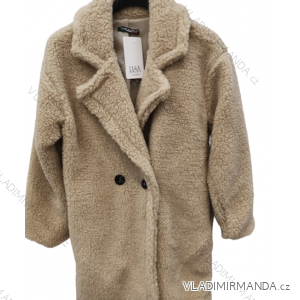 Kabát teddy dlhý rukáv dámsky (S/M ONE SIZE) TALIANSKA MÓDA IMPLI23teddy3614