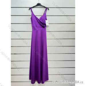 Šaty dlhé spoločenské na ramienka dámske (S/M ONE SIZE) TALIANSKA MÓDA IMPSH245398