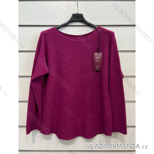 Sveter úpletový oversize dlhý rukáv dámsky (S/M ONE SIZE) TALIANSKA MÓDA IMPSH23996