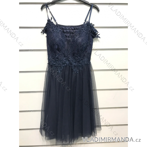 Šaty krátke spoločenské na ramienka dámske (S/M ONE SIZE) TALIANSKA MÓDA IMPSH23633