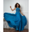 Šaty dlhé elegantné spoločenské bez rukávu dámske (S/M ONE SIZE) TALIANSKA MÓDA IMPSH24L18806 modrá kráľovská S/M