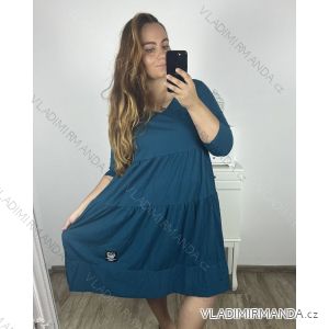 Šaty volnočasové dlouhý rukáv nadrozměr dámske (2XL/3XL ONE SIZE) TALIANSKA MÓDA IM723PENTA