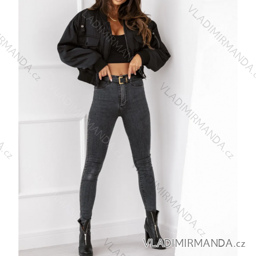 Bunda bomberka dlhý rukáv dámska (S/M ONE SIZE) TALIANSKA MÓDA IMPMD23036L