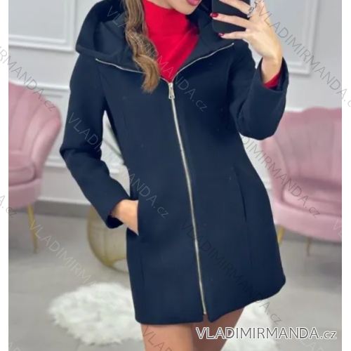 Kabát flaušový s podšívkou dlhý rukáv dámsky (S/M ONE SIZE) TALIANSKA MÓDA IMPMD2385929