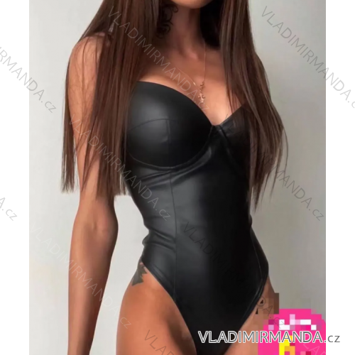 Body koženkové na ramienka dámsky (S/M ONE SIZE) TALIANSKA MÓDA IMPMD234224H