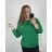 Sveter oversize dlhý rukáv dámsky nadrozmer (2XL/3XL ONE SIZE) POLSKÁ MÓDA PMWM23510/DR 2XL/3XL zelená