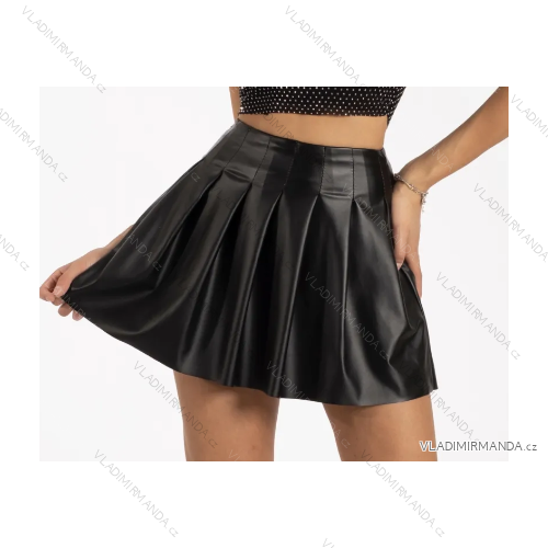 Sukňa krátka koženková dámska (S/M ONE SIZE) TALIANSKA MÓDA IMPBB23A116151