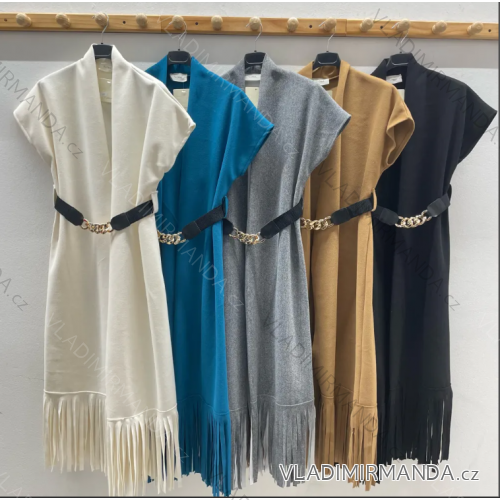 Cardigan s opaskom krátky rukáv dámsky (S/M ONE SIZE) TALIANSKA MÓDA IMPDY23LS20322