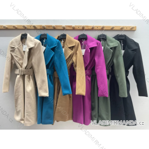 Kabát flaušový s opaskom dlhý rukáv dámsky (S/M ONE SIZE) TALIANSKA MÓDA IMPDY23MDUE23601