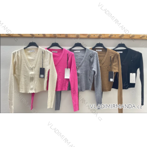 Sveter úpletový na zips dlhý rukáv dámsky (S/M ONE SIZE) TALIANSKA MÓDA IMPDY23ATTIC8505