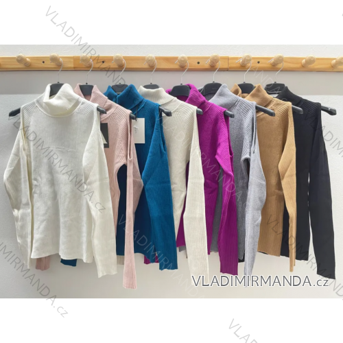Sveter úpletový s rolákom dlhý rukáv dámsky (S/M ONE SIZE) TALIANSKA MÓDA IMPDY23JXYMS90116