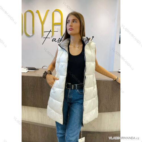 Vesta šusťáková predĺžená bez rukávu dámska (S/M ONE SIZE) TALIANSKA MÓDA IMPDY23LE6610
