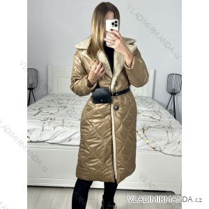 Kabát zimný s baránkom dlhý rukáv dámsky (S/M ONE SIZE) TALIANSKA MÓDA IMWK233942/DU