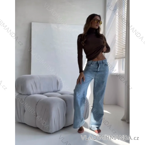 Sveter úpletový s rolákom dlhý rukáv dámsky (S/M ONE SIZE) TALIANSKA MÓDA IMPDY23ATTIC0011