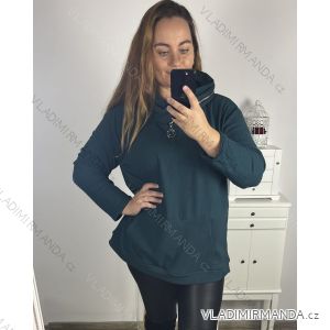 Mikina oversize teplá s kapucňou dlhý rukáv dámska nadrozmer (3XL/4XL ONE SIZE) TALIANSKA MÓDA IM423ZIPA