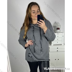 Mikina oversize predĺžená dlhý rukáv dámska nadrozmer (3XL/4XL ONE SIZE) TALIANSKA MÓDA IM423SALSO