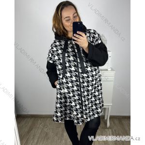 Kabátna zip s kapucí dlhý rukáv dámska nadrozmer (3XL/4XL ONE SIZE) TALIANSKA MÓDA IM423GIOA/DU